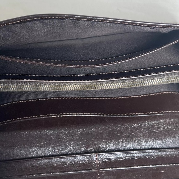 Fendi Auth Long Bifold Unisex Wallet Monogram Canvas Leather black Brown - Picture 12 of 13